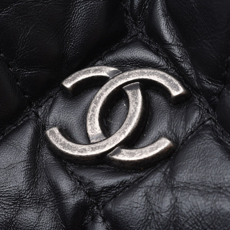 CHANEL GABRIEL BACKPACK 14143 Black Gold/Silver Fittings Women's Calf Ruck Daypack CHANEL Used