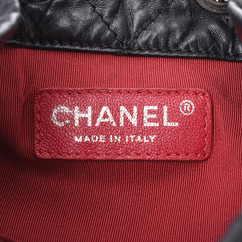 CHANEL GABRIEL BACKPACK 14143 Black Gold/Silver Fittings Women's Calf Ruck Daypack CHANEL Used