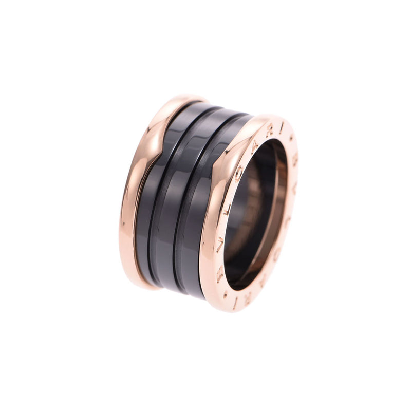 BVLGARI宝格丽B-ZERO戒指尺寸M#55中性PG/黑色陶瓷戒指13.5号二手