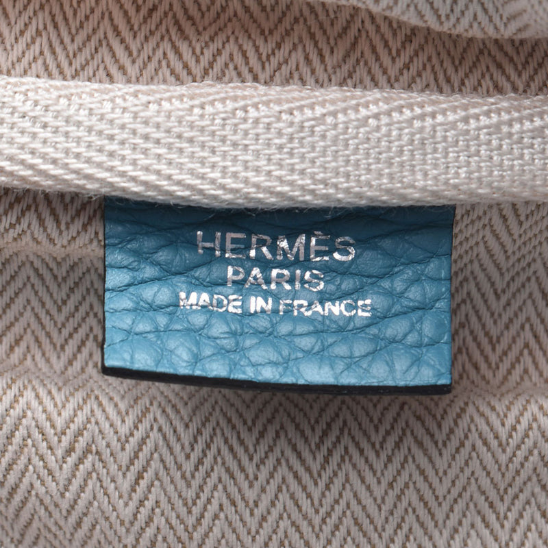 HERMES エルメスヴィクトリア35 
 ブルージーン シルバー金具 □K刻印(2007年頃)刻印 ユニセックス トリヨンクレマンス ハンドバッグ
 
 中古