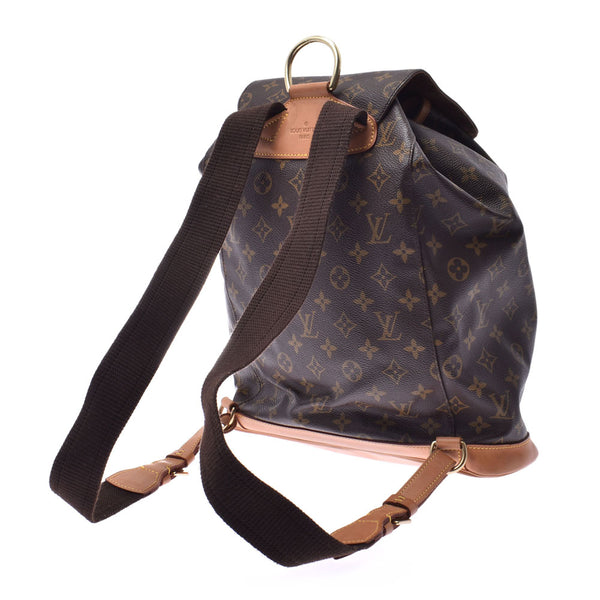 LOUIS VUITTON Louis Vuitton mon pickpocket GM monogram brown unisex monogram canvas rucksack day pack M51135 is used