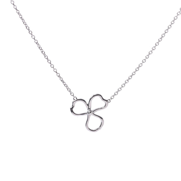 TIFFANY&Co. Tiffany Paper Flower Necklace Mini Ladies Pt950 Platinum Diamond Necklace A Rank Used Ginzo