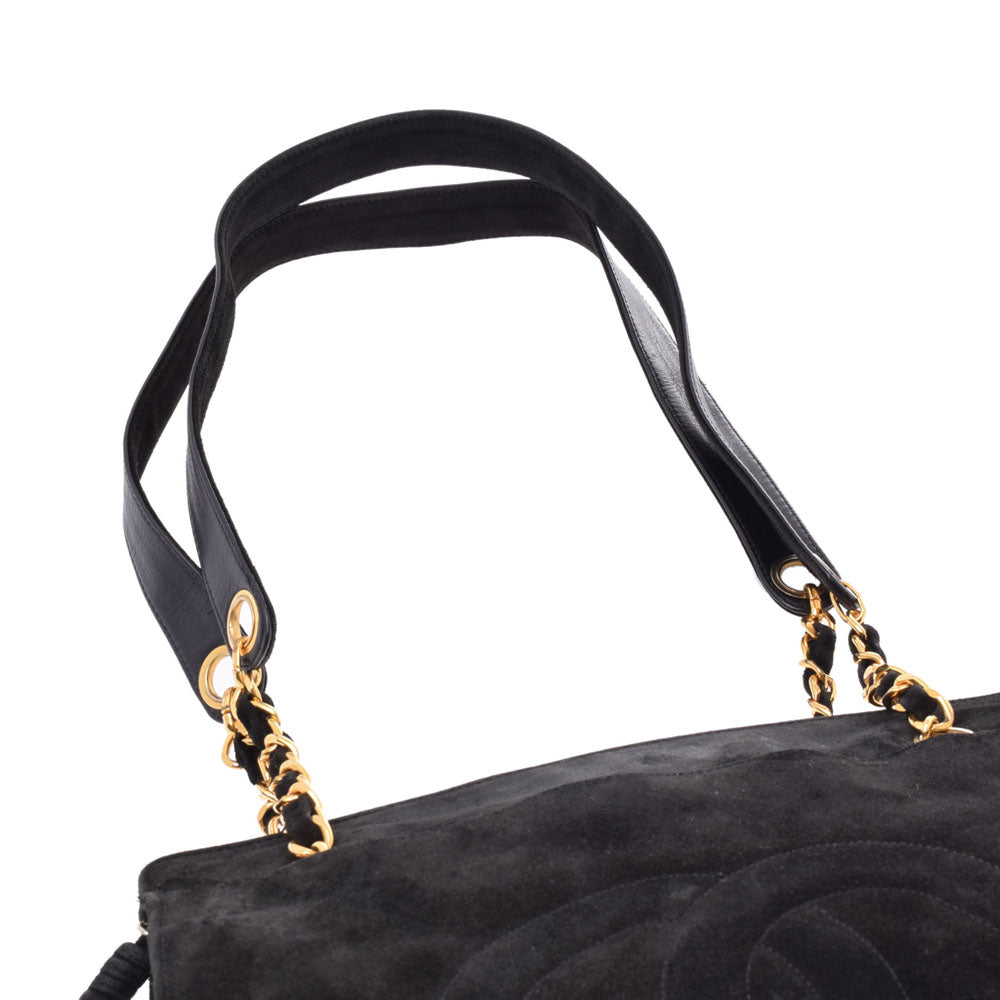 CHANEL 黒 スエード トートバッグ バッグ