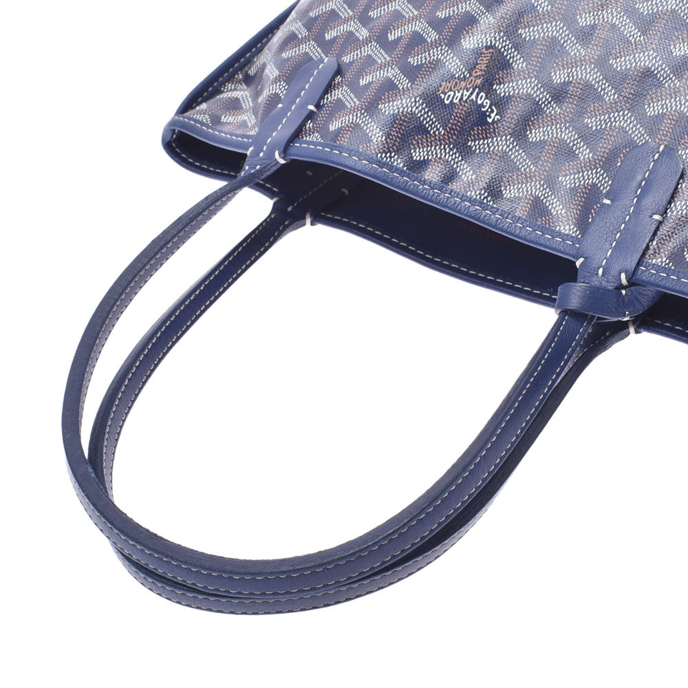 GOYARD ゴヤール アンジュミニ リバーシブル ヘリンボーン柄/ネイビー ユニセックス PVC/レザー トートバッグ ABランク 中古 バッグ -  Shaktimining