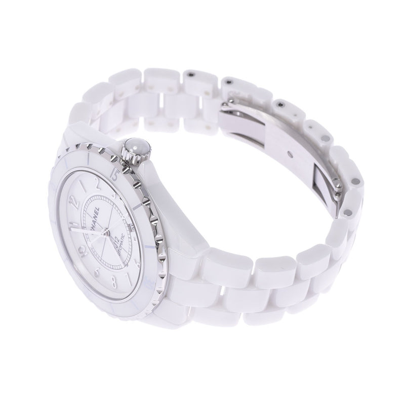 CHANEL Chanel J12 42mm H2981 Men' s white ceramic/SS wristwatch, white, "A Rank," used in silver.