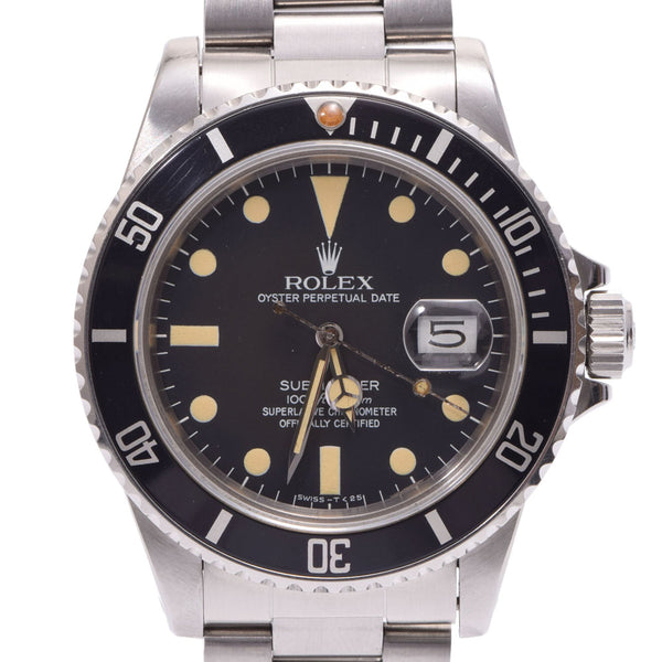 ROLEX Rolex Submariner 16800 men'S SS watch automatic black dial AB rank used silver stock