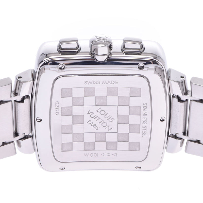 Louis Vuitton speedy chronograph q212g Mens SS Watch automatic scroll black dial Silver
