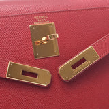 HERMES Hermes Kerry 28 Handbag Rougevev Gold Gold Gold Golden ○ X Imprint (circa 1994) Ladies Kushbel 2WAY Bag B Rank used silverware