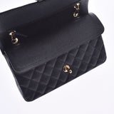 CHANEL Chanel mattrasset chain shoulder bag black gold hardware women's caviar skin shoulder bag unused silver