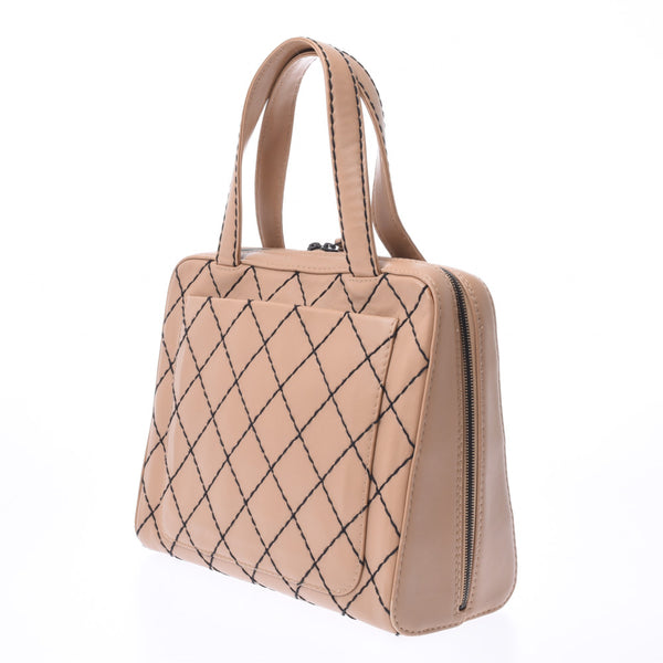 Chanel wild stitch Beige Womens Leather Handbag B
