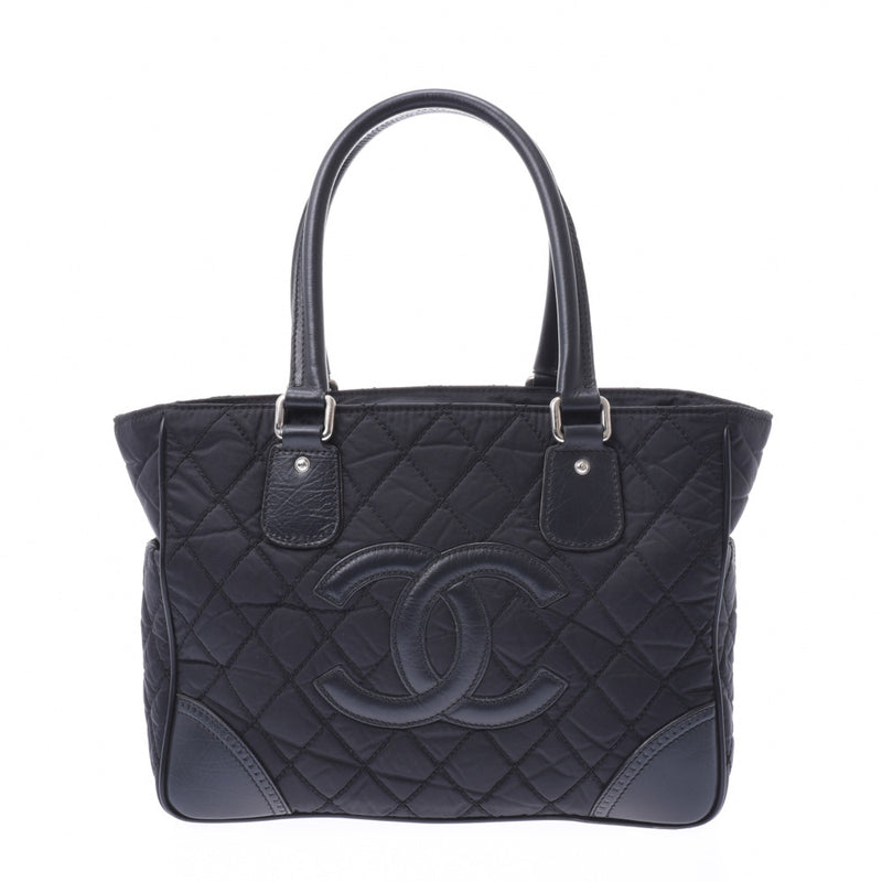 CHANEL シャネル パリニューヨーク 黒 ユニセックス ナイロン/レザー ハンドバッグ Bランク 中古 銀蔵