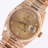 ROLEX ロレックス デイデイト 10Pダイヤ 18038A メンズ YG/ダイヤ 腕時計 自動巻き シャンパン文字盤 Aランク 中古 銀蔵