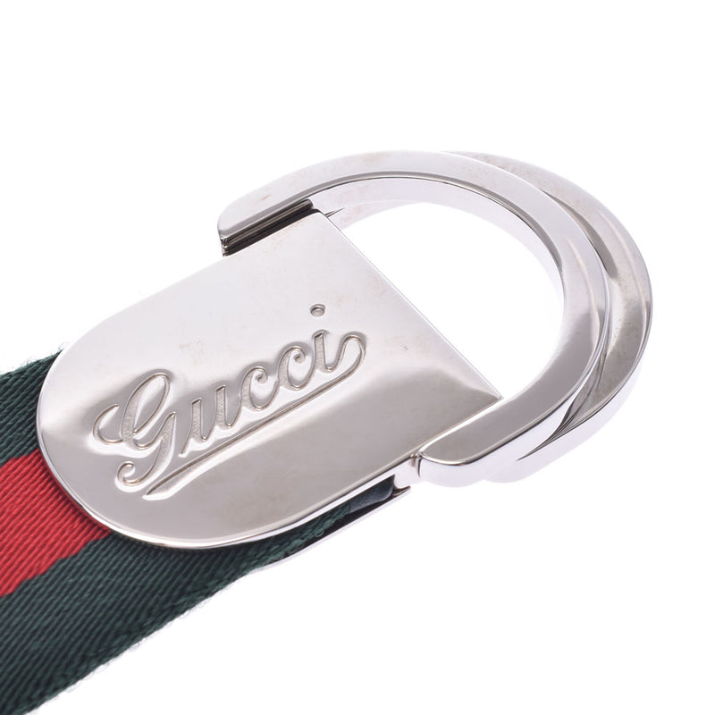 Gucci Sherry Line D Ring Belt 189812 Green Red Canvas Men's GUCCI