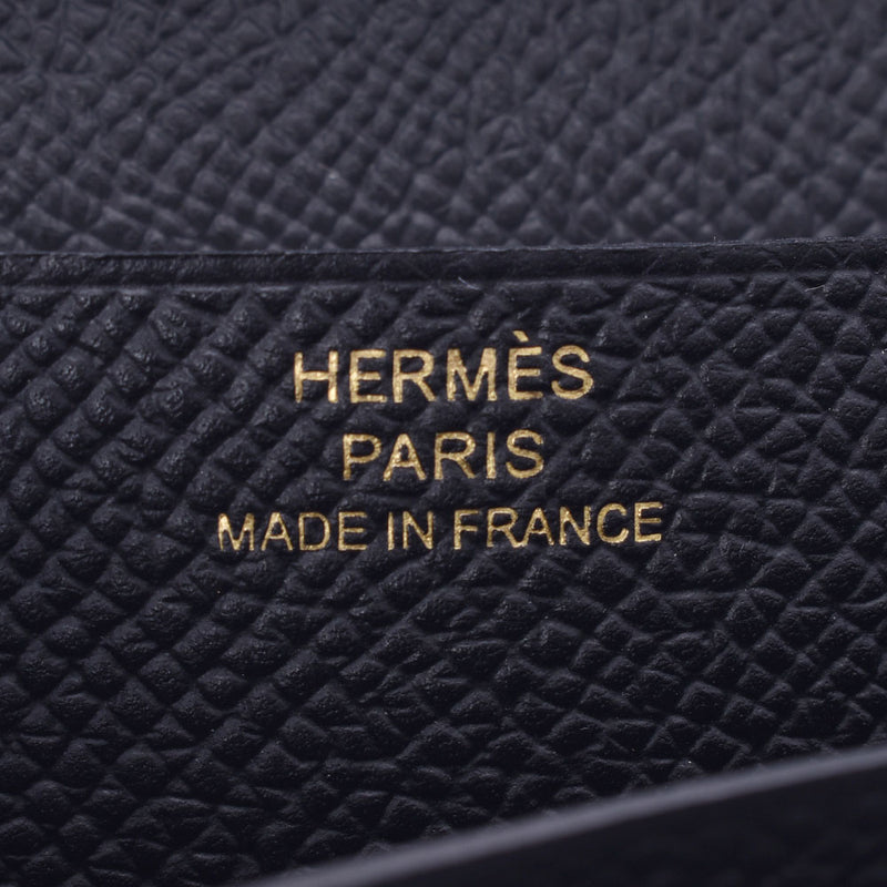 HERMES Hermes Bairnsfure black gold metal fitting C engraved (around 2018) Ladies Vow Epson long wallet unused silver warehouse