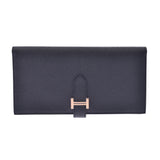 HERMES Hermes Bairnsfure black gold metal fitting C engraved (around 2018) Ladies Vow Epson long wallet unused silver warehouse