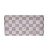 LOUIS VUITTON路易威登Damier Azur Portofeuille Sarah White N63208中性钱包未使用的Ginzo