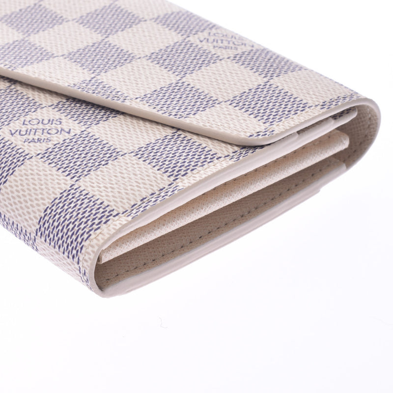 LOUIS VUITTON路易威登Damier Azur Portofeuille Sarah White N63208中性钱包未使用的Ginzo