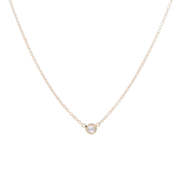 TIFFANY&Co. One Tiffany visor yard necklace diamond Lady's K18YG necklace A rank used silver storehouse