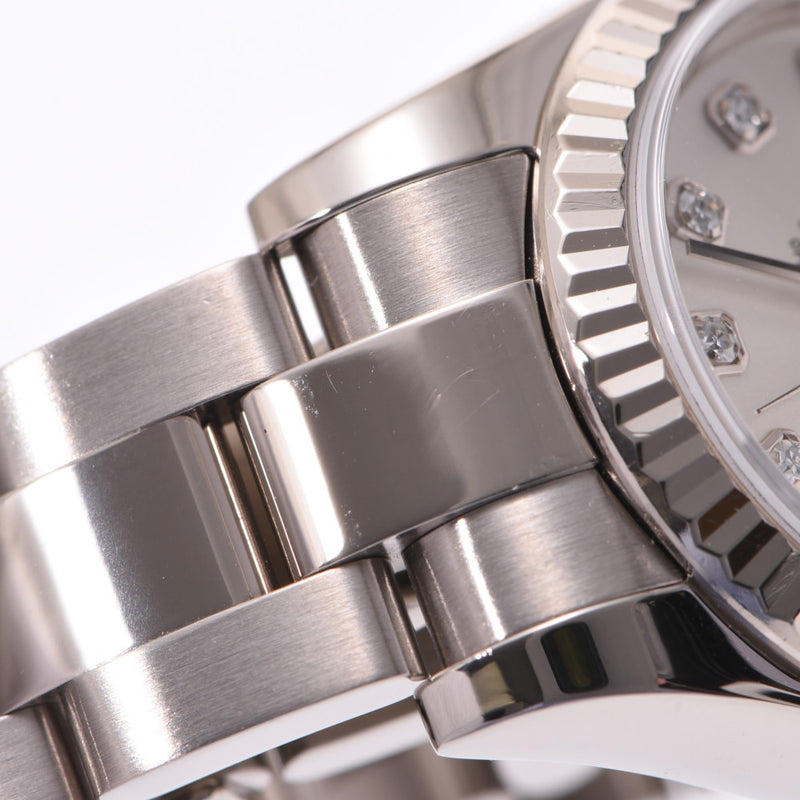 劳力士Rolex Datejust 10P Diamond 179179G Ladies K18WG Automatic Watch Silver Dial A Rank Used Ginzo