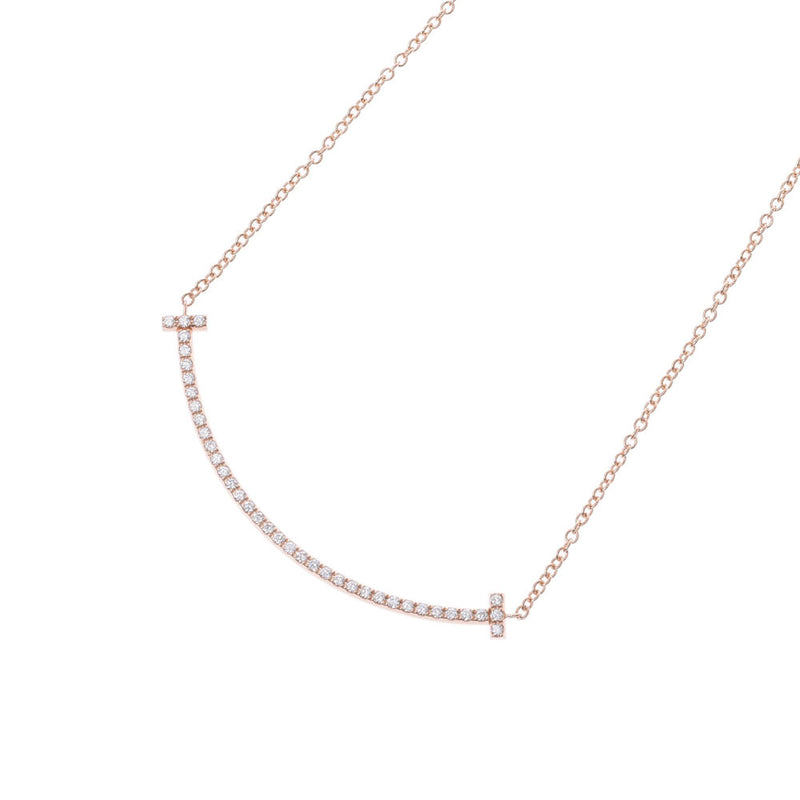 TIFFANY＆Co。蒂芙尼T Smile项链钻石女士K18RG项链A Rank Used Ginzo