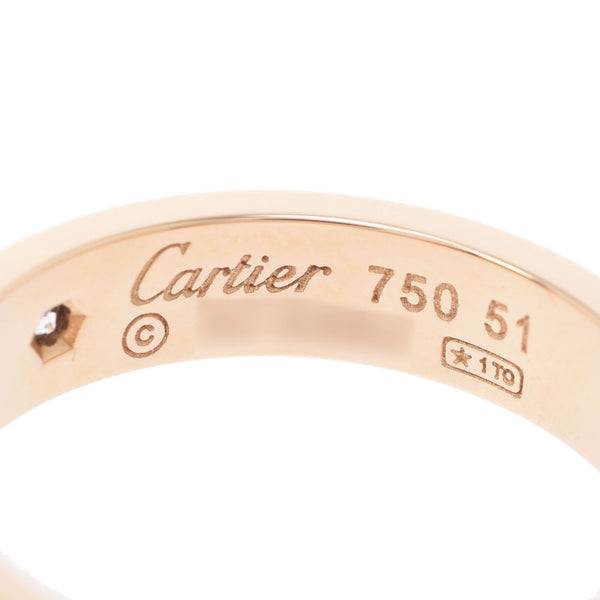 CARTIER Cartier mini Love Ring 1P diamond #51 No. 11 women'S K18YG ring-ring a rank used silver