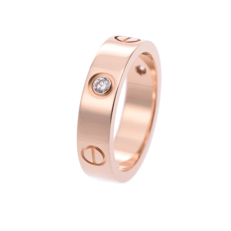 CARTIER Cartier Love Ring Half Diamond #59 Unisex K18PG Ring/Ring A Rank Used Ginzo