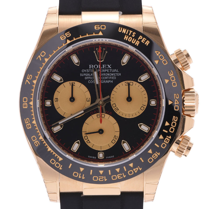 ROLEX Rolex [Cash special offer] Daytona 116518LN men'S YG/rubber watch automatic black character Board new silver