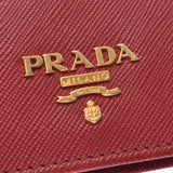 PRADA プラダ 赤 ゴールド金具 レディース サフィアーノ カードケース Aランク 中古 銀蔵