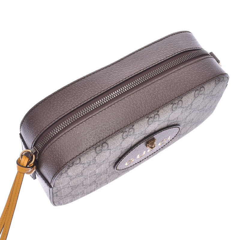 GUCCI Gucci Messenger Bag GG Supreme Greige/Brown 476466 Ladies PVC Shoulder Bag Unused Ginzo