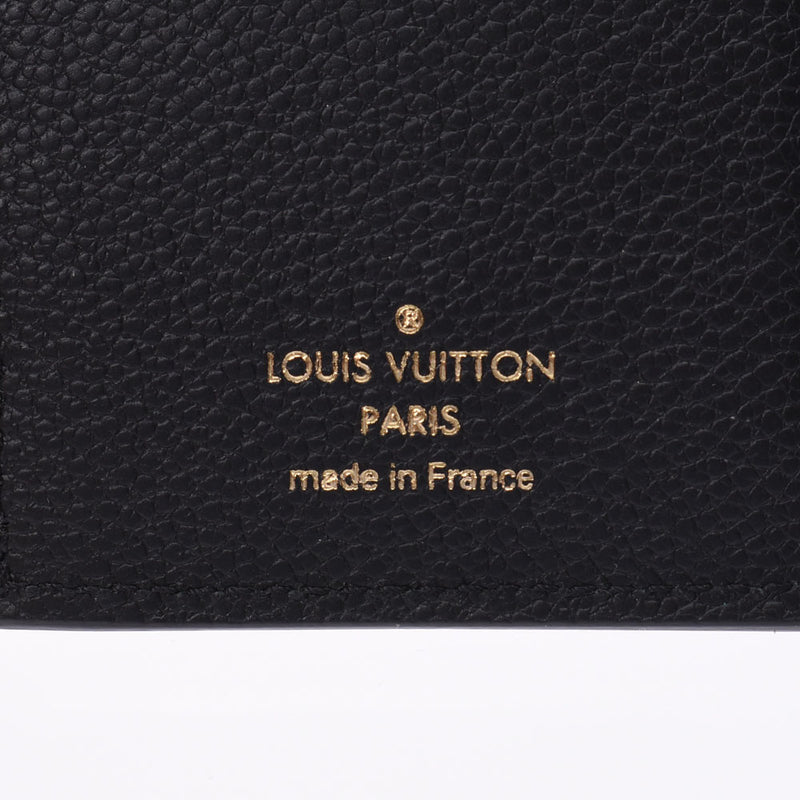 LOUIS VUITTON Monogram Amplant Portofeuil Victorine黑色（黑色）M64060中性皮革三折钱包A Rank Used Ginzo