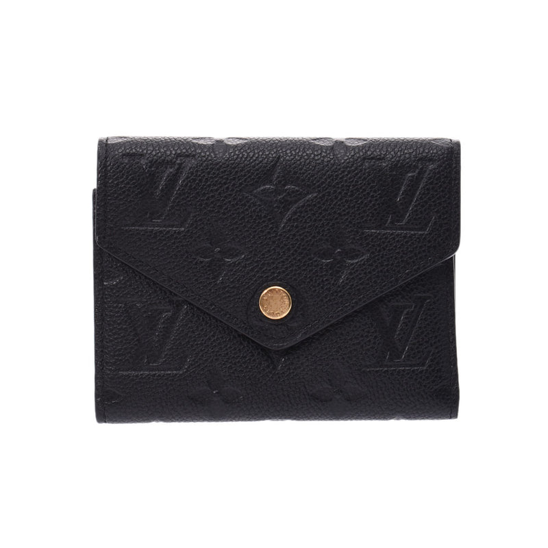 Three LOUIS VUITTON ルイヴィトンモノグラムアンプラントポルトフォイユヴィクトリーヌノワール (black) M64060 unisex leather fold wallet A rank used silver storehouse