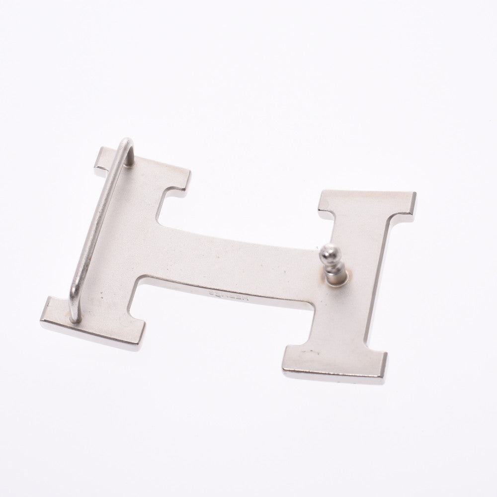 Hermes H belt size 80cm reversible black / dark brown silver