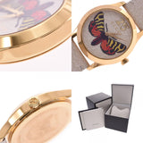 GUCCI Gucci G Timeless Butterfly 126.4 Men's GP/Leather Watch Quartz Ivory Dial AB Rank Used Ginzo