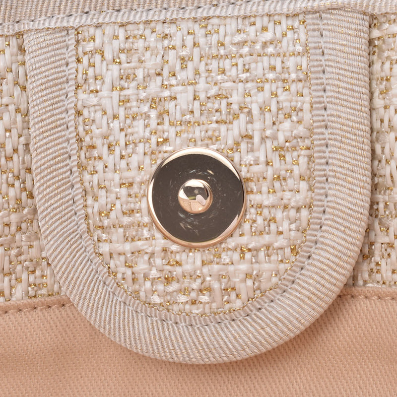 Chanel Deauville Chain Bag White Ladies Tweed Tote Bag CHANEL – 銀蔵オンライン