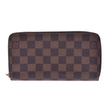 LOUIS VUITTON Louis Vuitton Damier Zippy Wallet Brown N41661 Unisex Damier Canvas Long Wallet B Rank Used Ginzo