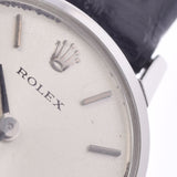 ROLEX Rolex PRECISION Antique 2649 Ladies SS/Leather Watch Manual winding Silver Dial AB Rank Used Ginzo