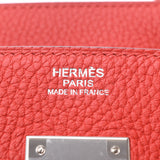 Hermes Hermes Burkin 30 Rouge Coo / Beige Silver Bracket D Engraved (around 2019) Ladies Triyo Clemance Handbag New Sanko