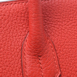 Hermes Hermes Burkin 30 Rouge Coo / Beige Silver Bracket D Engraved (around 2019) Ladies Triyo Clemance Handbag New Sanko