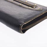 Louis Vuitton Louis Vuitton Zippy Wallet Noir Gold Bracket M93029 Unisex Goat Leather Long Wallet B Rank Used Silgrin