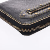 Louis Vuitton Louis Vuitton Zippy Wallet Noir Gold Bracket M93029 Unisex Goat Leather Long Wallet B Rank Used Silgrin