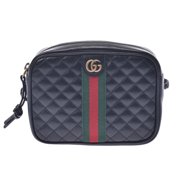 GUCCI Gucci GG Marmont Mini Shoulder Black Ladies Quilted Leather Shoulder Bag Unused Ginzo