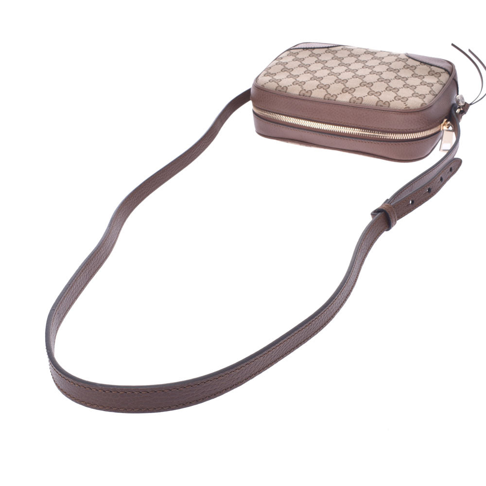 美品 GUCCI グッチ ショルダーバッグ GGキャンバス 449413 グッチGG柄 アウトレット ブラウン レディース ショルダーバッグ