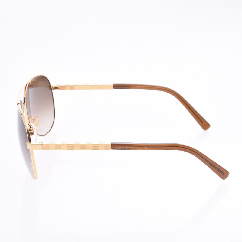 LOUIS VUITTON Louis Vuitton Institution Pilot Gold/Brown Z0339U Unisex Sunglasses A Rank Used Ginzo