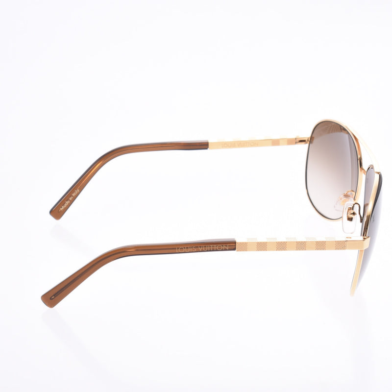 LOUIS VUITTON Louis Vuitton Institution Pilot Gold/Brown Z0339U Unisex Sunglasses A Rank Used Ginzo