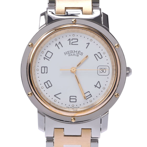 Hermes Hermes Clipper CL3.740 Men's SS / GP Watch Quartz Cream Table A-Rank Used Sinkjo