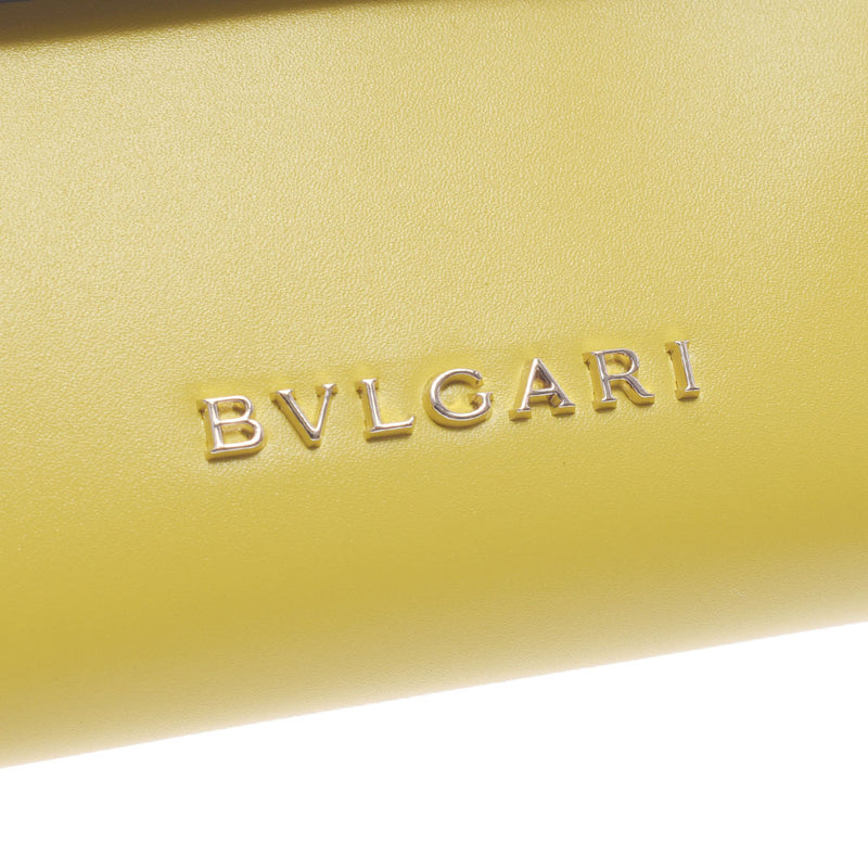 BVLGARI Bulgari Cellpenti W Flap Compact Wallet Yellow Unisex Leather Two-fold Wallets A-Rank Used Silgrin