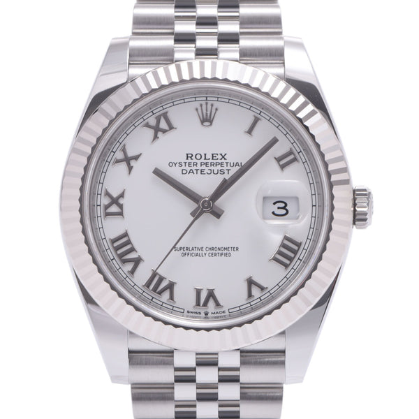 [Cash special price] ROLEX Rolex Day Just 41 10P Diamond 126334 Men's SS / WG Watch Automatic Wound White Figurative Unused Silgrin