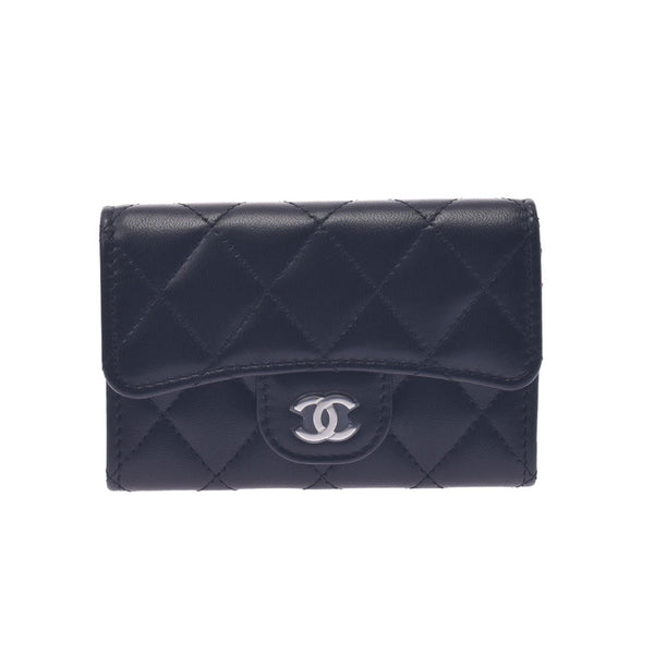 Chanel Chanel Matrasse Classic Flap Black Ladies Rum Skin Card Case Unused Silgrin