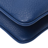 PRADA Prada Double Pocket 2way Blue Gold Bracket 1BH046 Ladies Leather Shoulder Bag Unused Silgrin