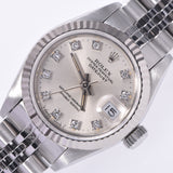 ROLEX Rolex Datejust 10P Diamond 69174G Women's WG/SS Watch Automatic Winding Silver Dial A Rank Used Ginzo